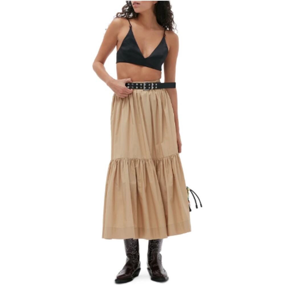 Ganni Tan Midi Skirt - Picture 12 of 14